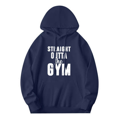Gym Lover Straight Outta The Gym Navy Hoodie, Unisex Soft Workout Pullover