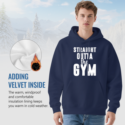 Gym Lover Straight Outta The Gym Navy Hoodie, Unisex Soft Workout Pullover