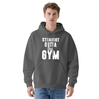 Gym Lover Straight Outta The Gym Navy Hoodie, Unisex Soft Workout Pullover