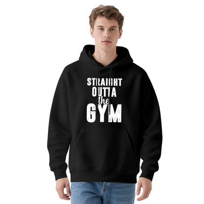 Gym Lover Straight Outta The Gym Navy Hoodie, Unisex Soft Workout Pullover