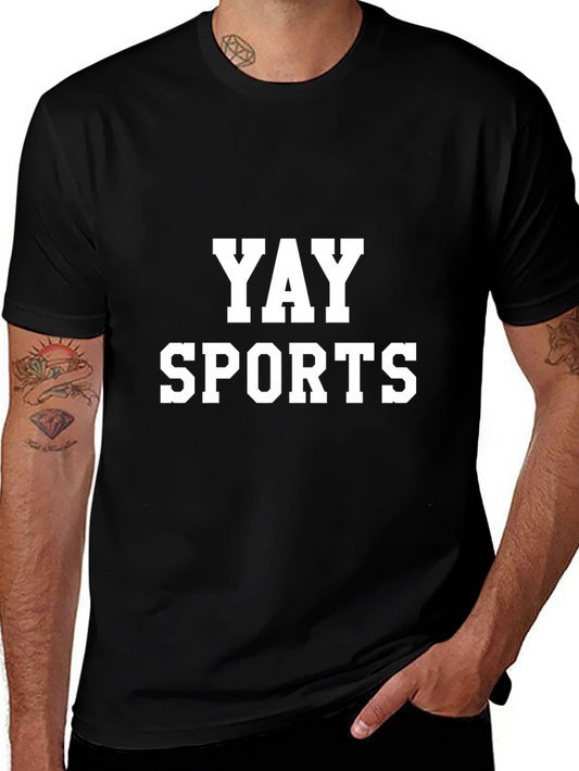 Yay Sports Graphic Tee - Black Cotton Blend T-Shirt