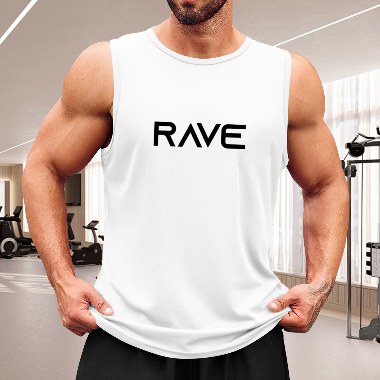 Minimal Bold RAVE Letter EDM Festival Sleeveless Shirt