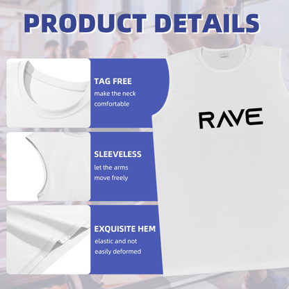 Minimal Bold RAVE Letter EDM Festival Sleeveless Shirt