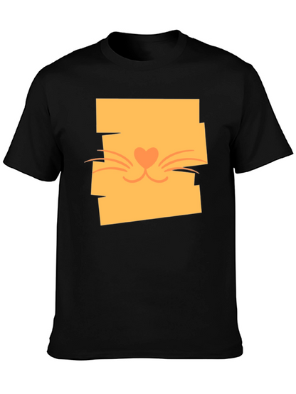 Cute Cat Face Graphic Tee - Stylish Casual Wear