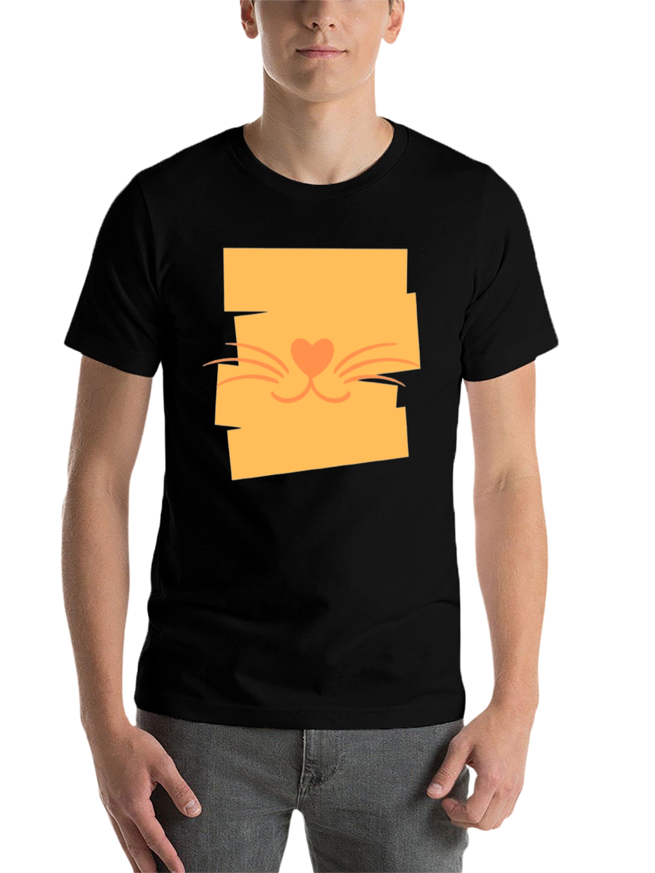 Cute Cat Face Graphic Tee - Stylish Casual Wear