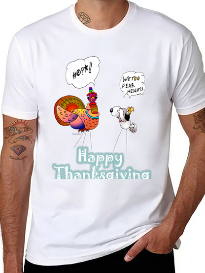 Funny Thanksgiving Turkey & Snoopy Graphic Tee