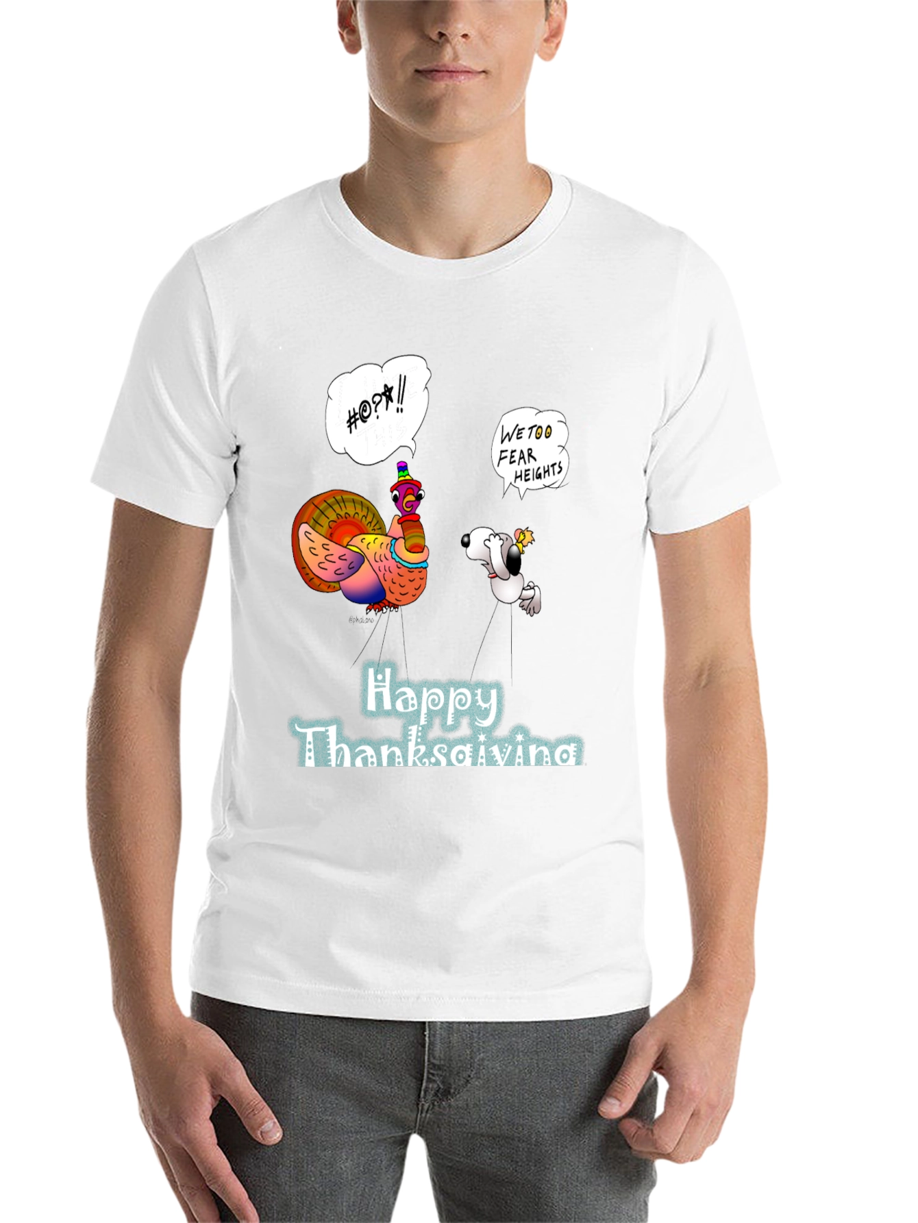 Funny Thanksgiving Turkey & Snoopy Graphic Tee