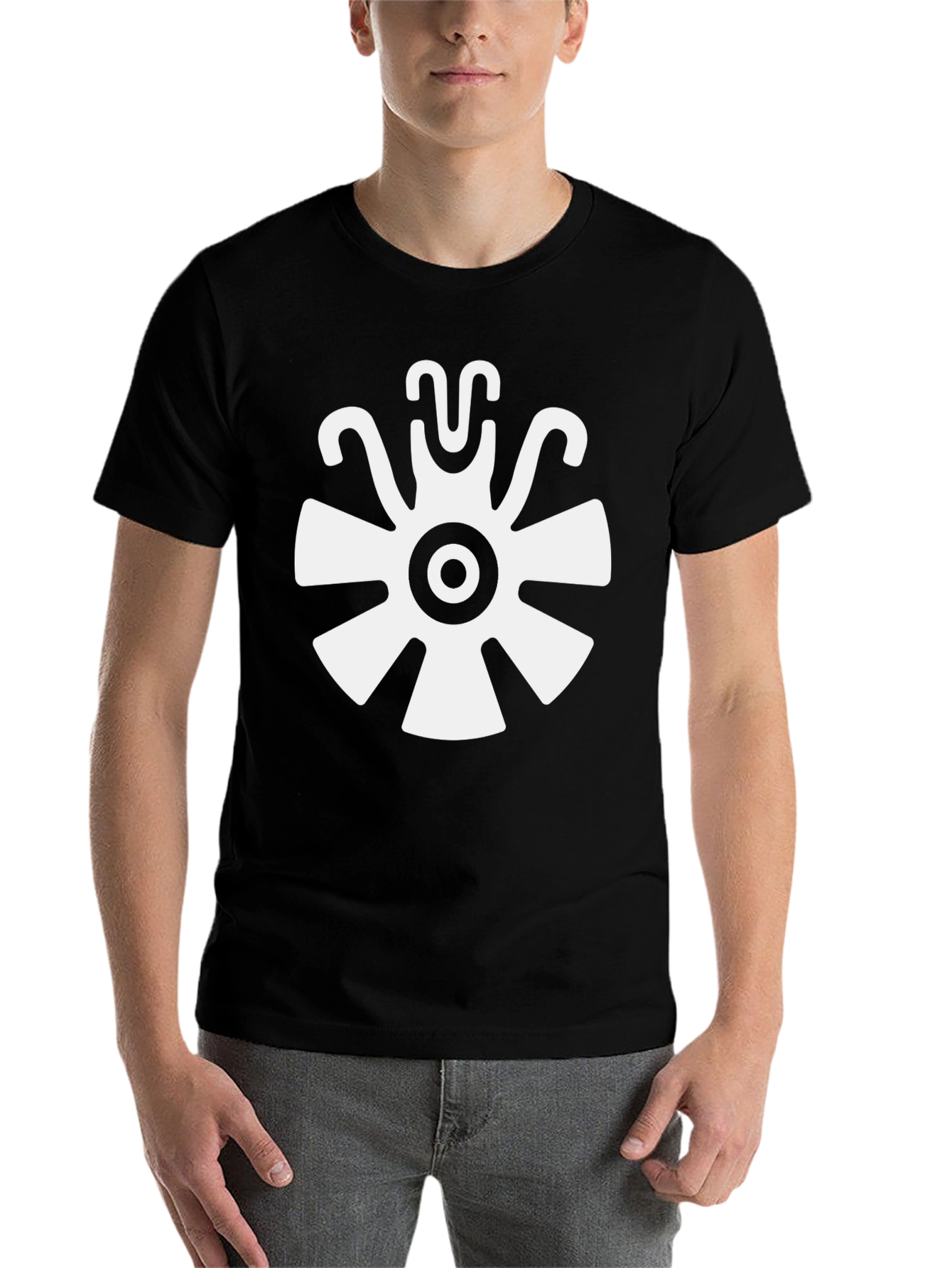 Aztec Sun God T-Shirt - Black