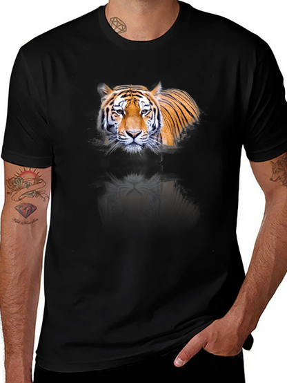 Tiger Graphic Print Black T-Shirt