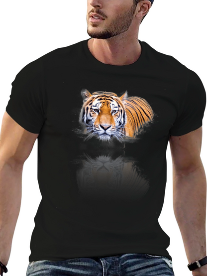 Tiger Graphic Print Black T-Shirt