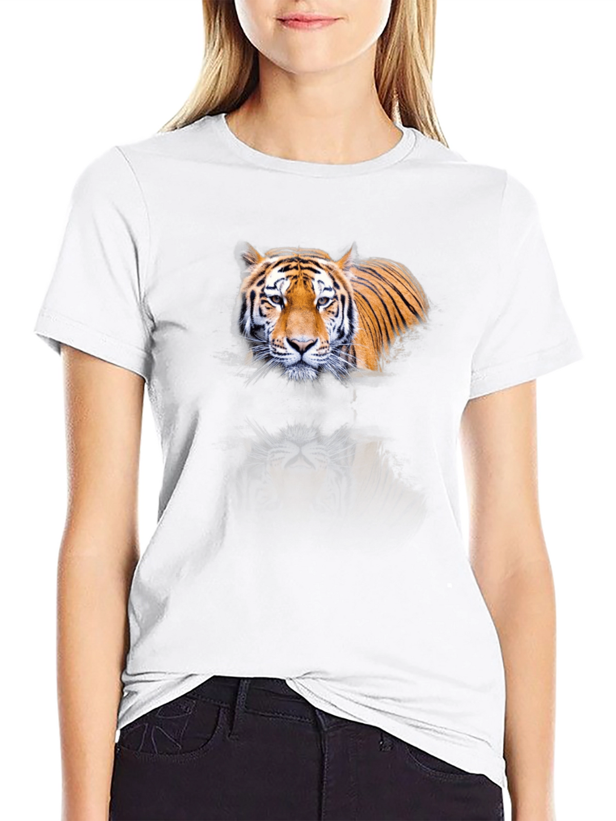 Tiger Graphic Print Black T-Shirt