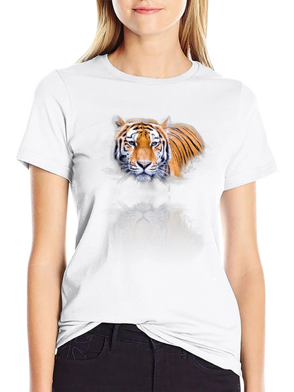 Tiger Graphic Print Black T-Shirt