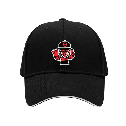 Hip Hop Mask Figure White Sandwich Brim Baseball Cap Street Culture Fashion Hat