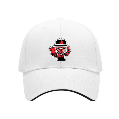Hip Hop Mask Figure White Sandwich Brim Baseball Cap Street Culture Fashion Hat