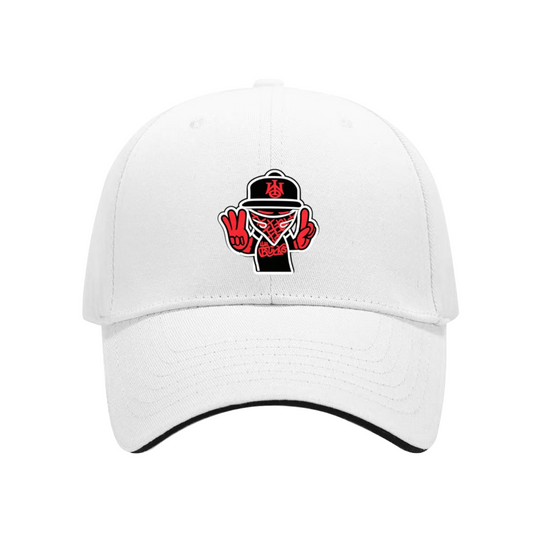 Hip Hop Mask Figure White Sandwich Brim Baseball Cap Street Culture Fashion Hat
