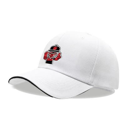 Hip Hop Mask Figure White Sandwich Brim Baseball Cap Street Culture Fashion Hat