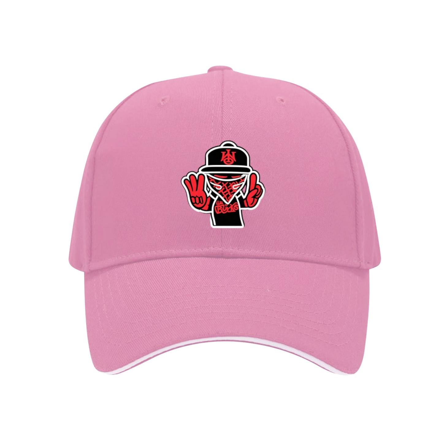 Hip Hop Mask Figure White Sandwich Brim Baseball Cap Street Culture Fashion Hat