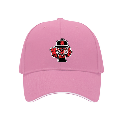 Hip Hop Mask Figure White Sandwich Brim Baseball Cap Street Culture Fashion Hat