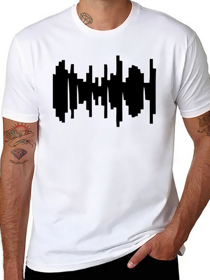 Black Cityscape Graphic Print T-Shirt