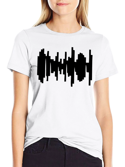 Black Cityscape Graphic Print T-Shirt
