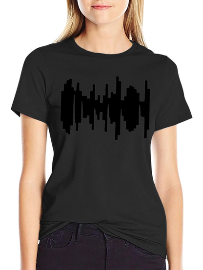 Black Cityscape Graphic Print T-Shirt