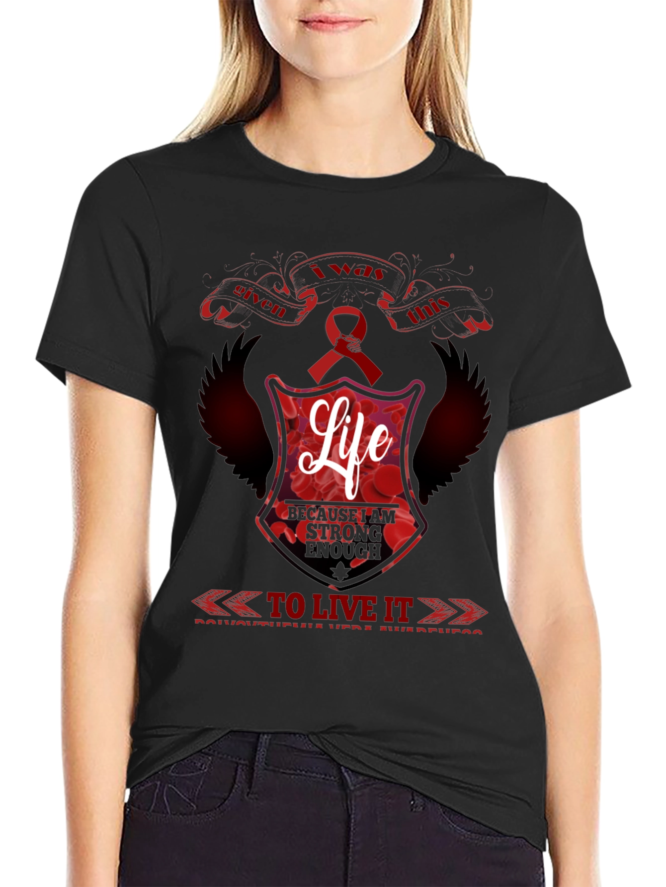 I was Given This Life Red Ribbon Awareness T-Shirt