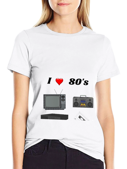 I Love 80s T-Shirt Retro TV Cassette Player