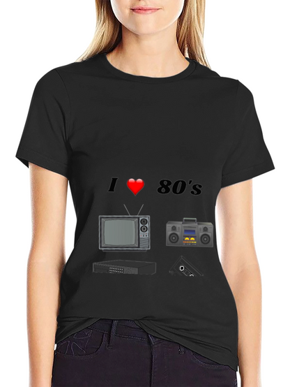 I Love 80s T-Shirt Retro TV Cassette Player