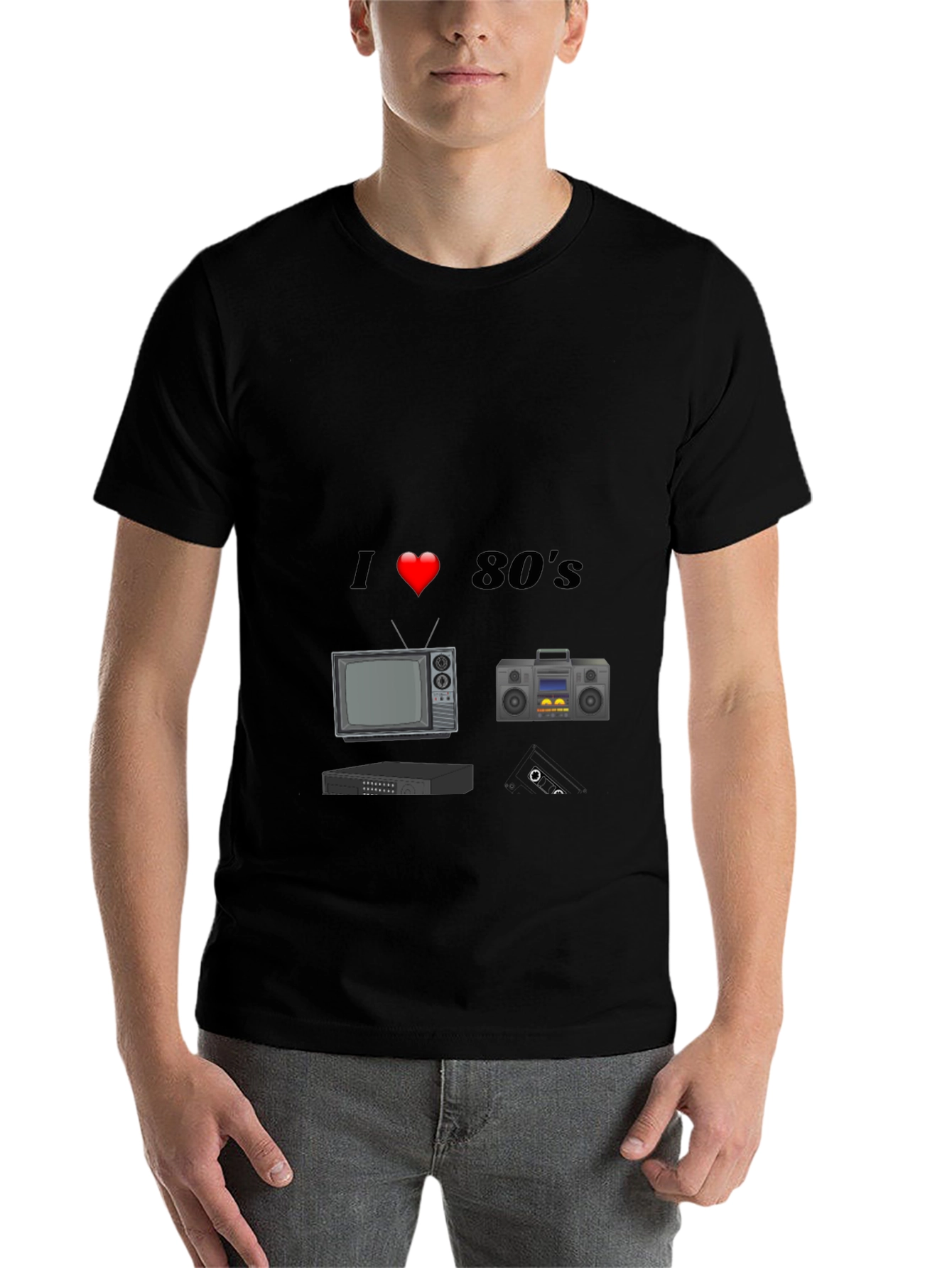 I Love 80s T-Shirt Retro TV Cassette Player