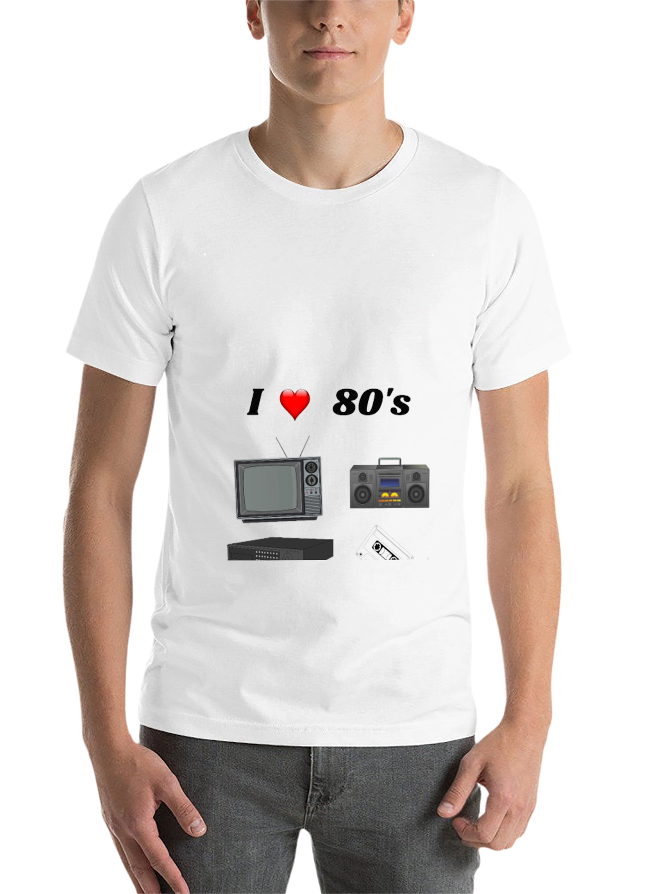 I Love 80s T-Shirt Retro TV Cassette Player