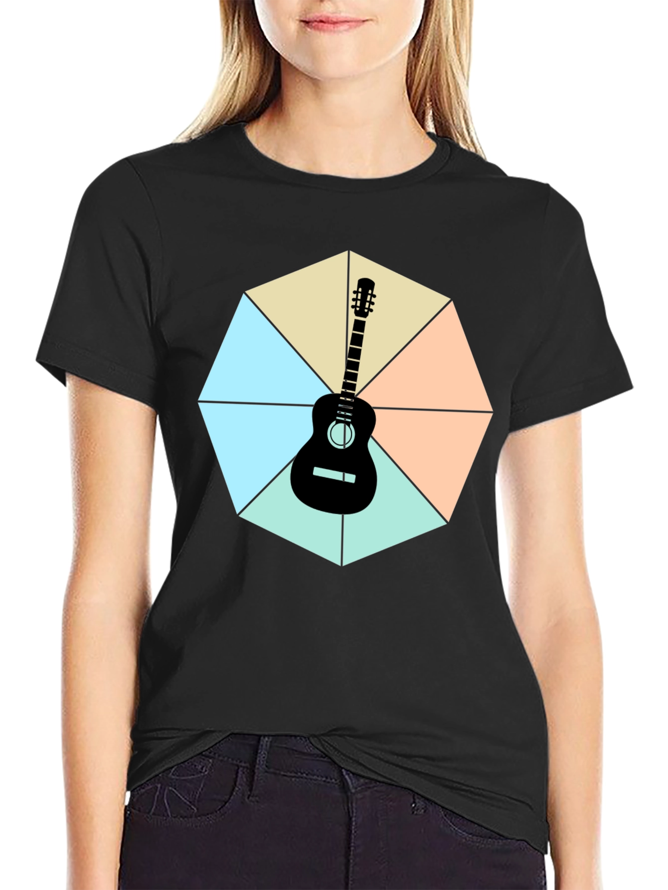 Guitar Geometric Graphic Tee