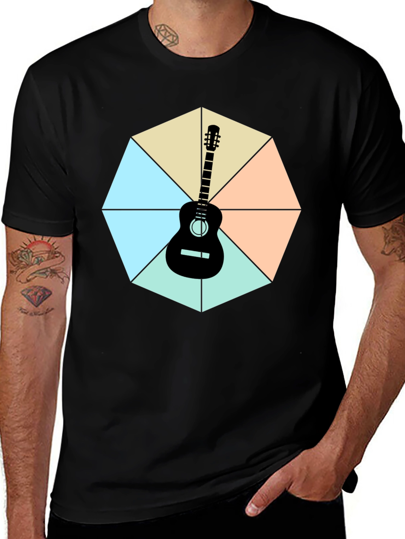 Guitar Geometric Graphic Tee