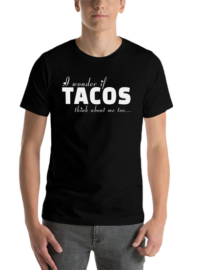 Tacos Graphic Tee - Mens Black Cotton T-Shirt