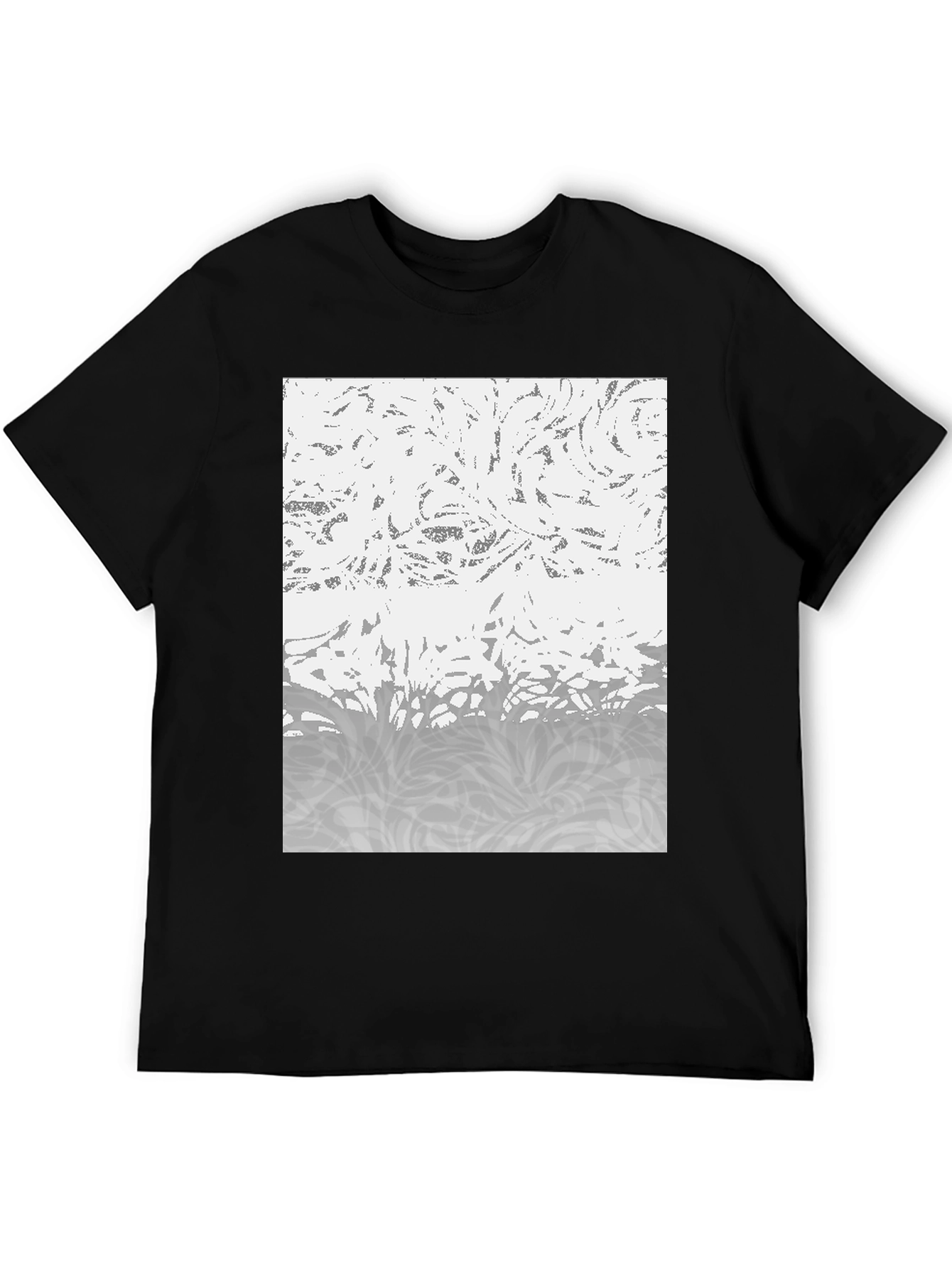 Abstract Pattern Black T-Shirt