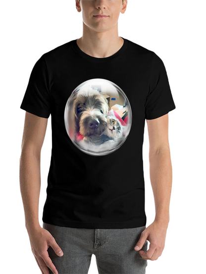 Whimsical Pet Bubble T-Shirt - Dog & Cat Design