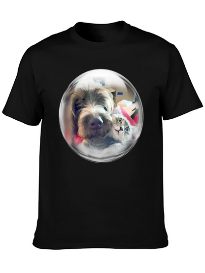 Whimsical Pet Bubble T-Shirt - Dog & Cat Design