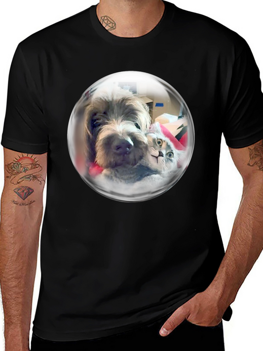 Whimsical Pet Bubble T-Shirt - Dog & Cat Design