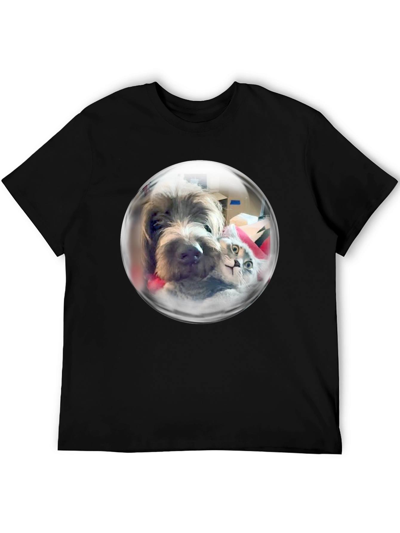Whimsical Pet Bubble T-Shirt - Dog & Cat Design