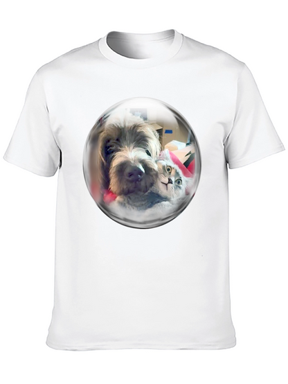 Whimsical Pet Bubble T-Shirt - Dog & Cat Design