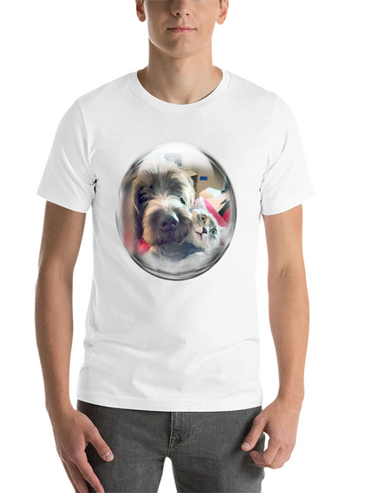 Whimsical Pet Bubble T-Shirt - Dog & Cat Design