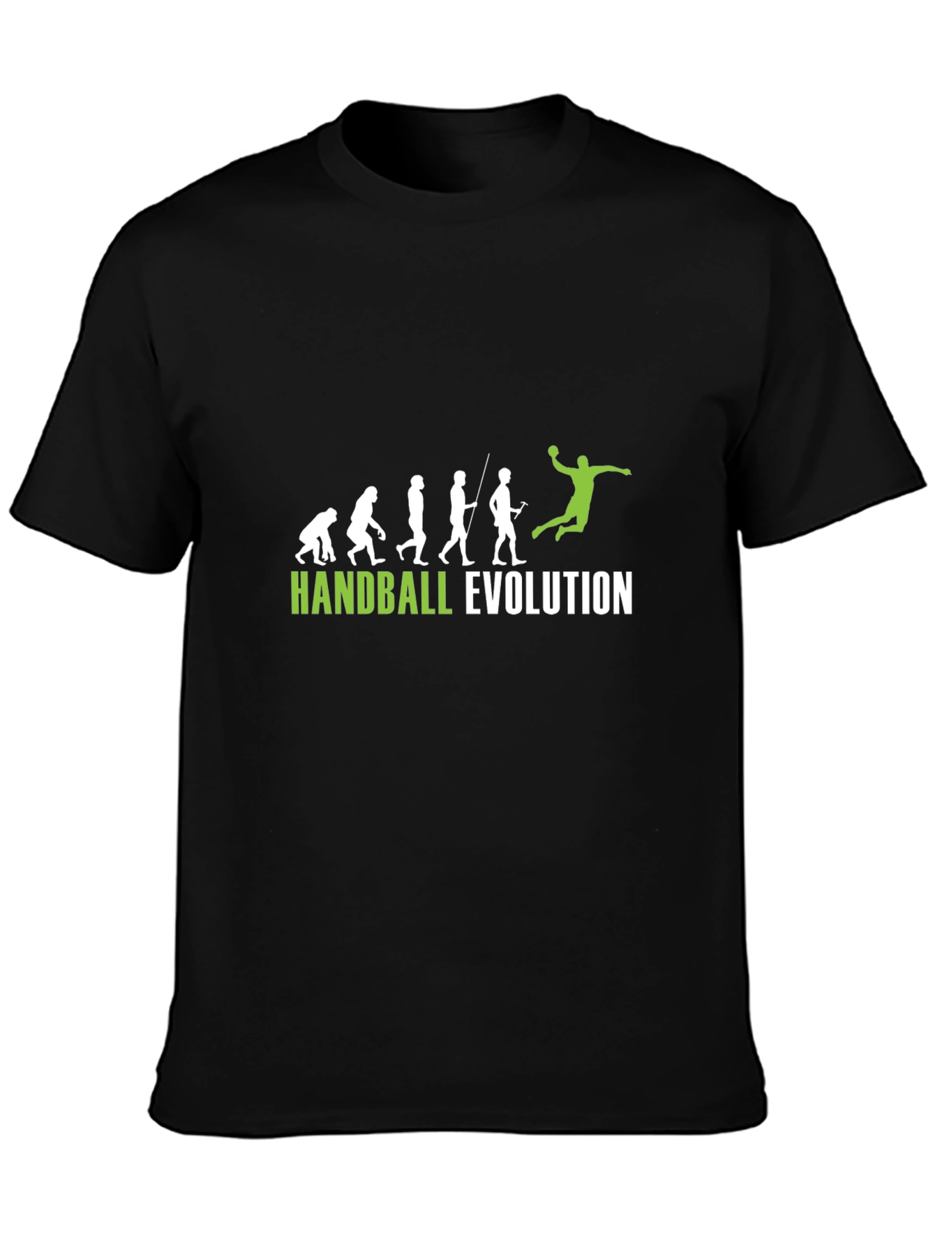 Handball Evolution Graphic Tee - Black Cotton T-Shirt