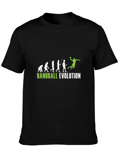 Handball Evolution Graphic Tee - Black Cotton T-Shirt