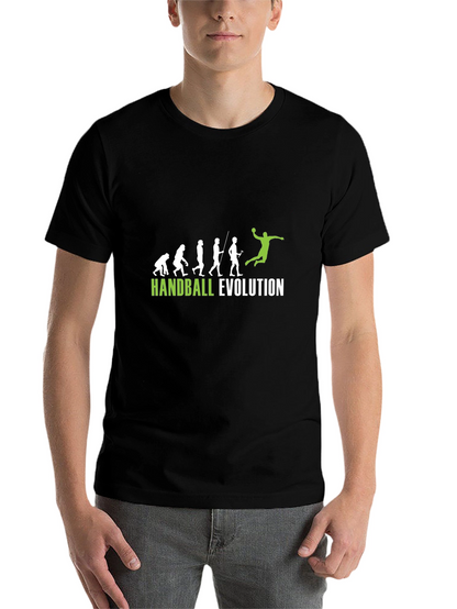 Handball Evolution Graphic Tee - Black Cotton T-Shirt