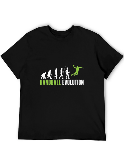 Handball Evolution Graphic Tee - Black Cotton T-Shirt