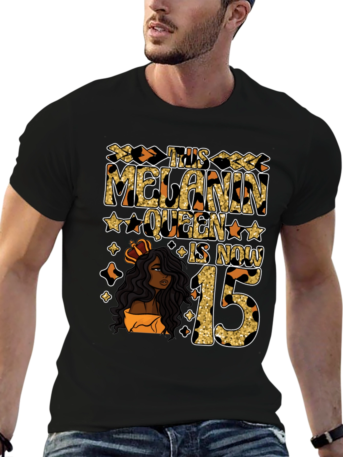 Melanin Queen 15th Birthday T-Shirt