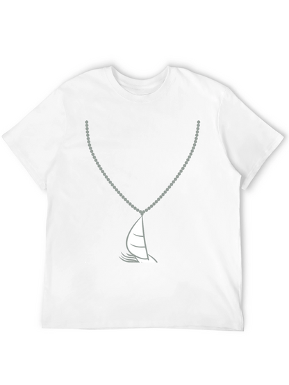Nautical Sailboat Necklace Graphic Tee - Black