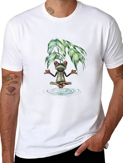 Zen Frog Meditation T-Shirt - Relax & Unwind