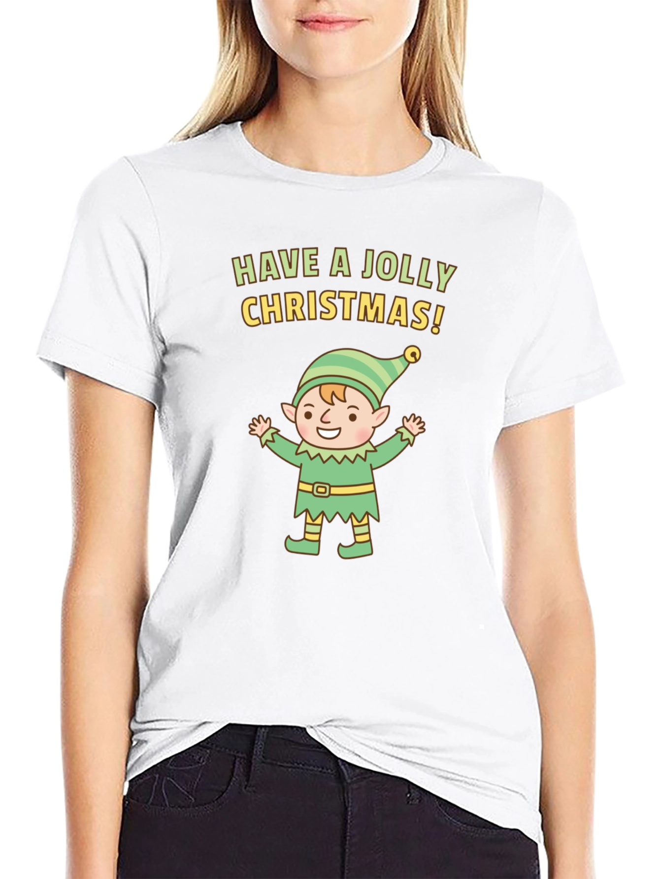Jolly Christmas Elf Graphic Tee