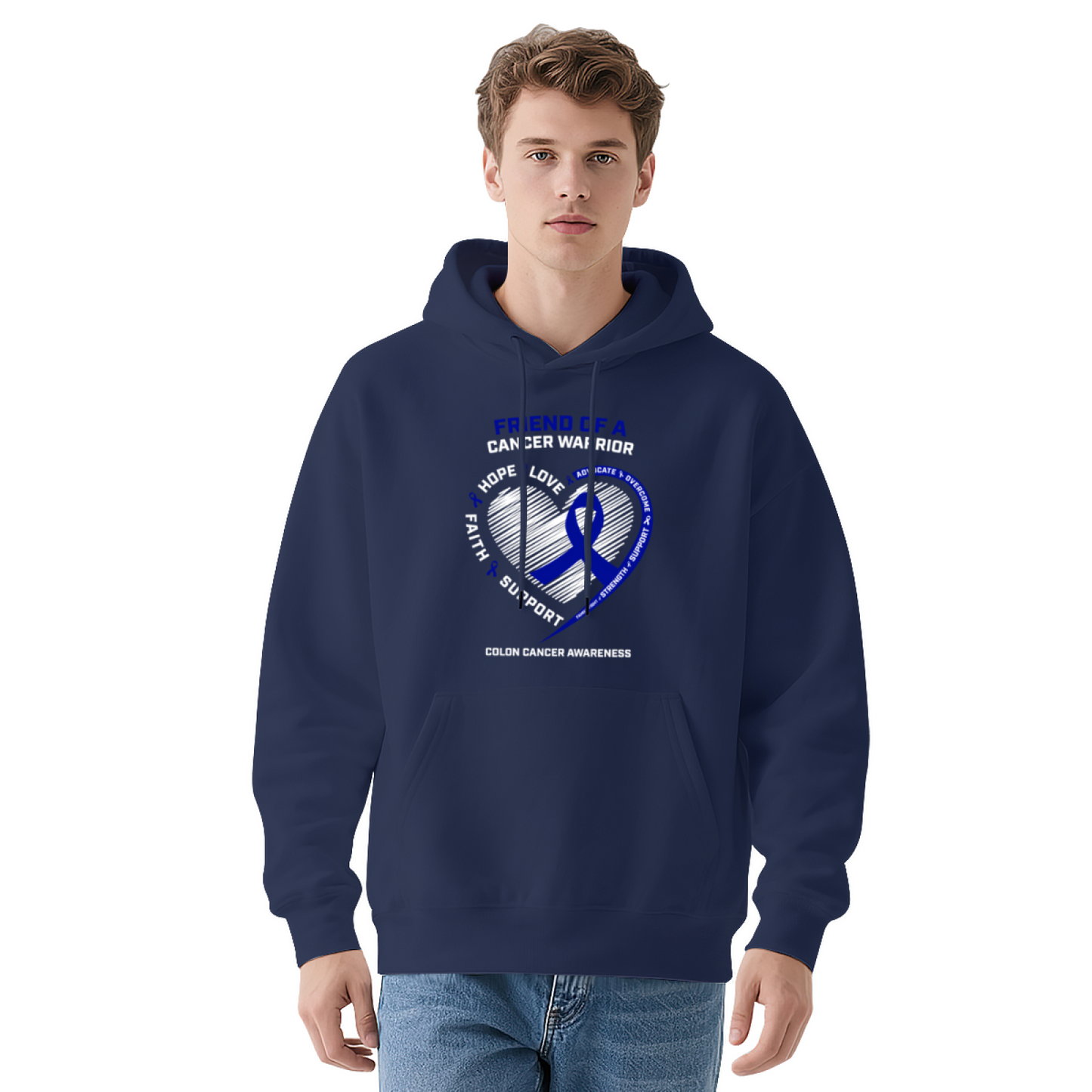Cancer Awareness Hoodie: Friend Of A Warrior Support Graphic, Comfy Fit