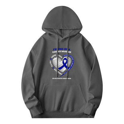 Cancer Awareness Hoodie: Friend Of A Warrior Support Graphic, Comfy Fit